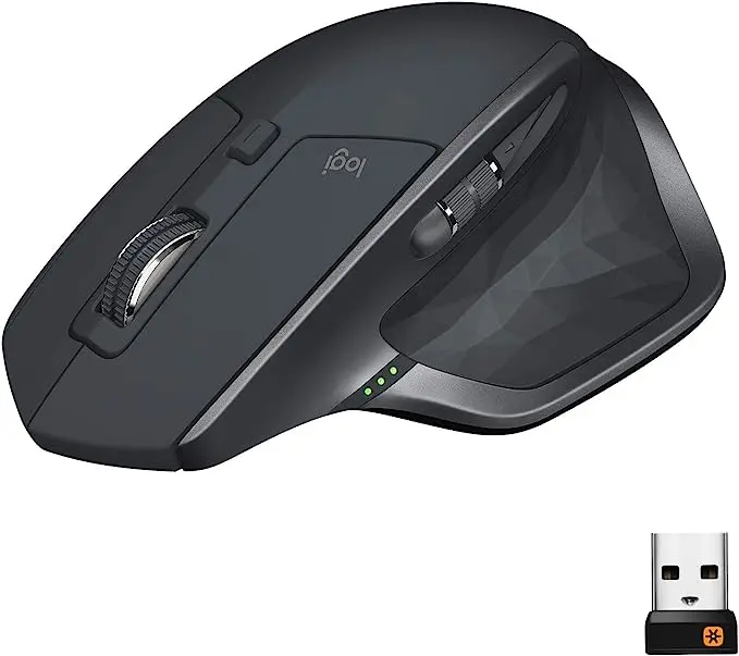 Logitech MX Master 2S Wireless Mouse – Use on Any Surface, Hyper-Fast Scrolling, Ergonomic Shape, Rechargeable, Control Upto 3 Apple Mac and Windows Computers, Graphite