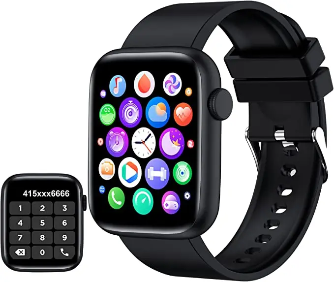 Smart Watch(Answer/Make Call), 1.85" Smartwatch for Men Women IP68 Waterproof, 100+ Sport Modes, Fitness Activity Tracker, Heart Rate Sleep Monitor, Pedometer, Smart Watches for Android iOS, 2023